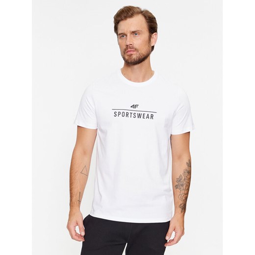 4F T-Shirt 4FAW23TTSHM0878 Biały Regular Fit ze sklepu MODIVO w kategorii T-shirty męskie - zdjęcie 182739350