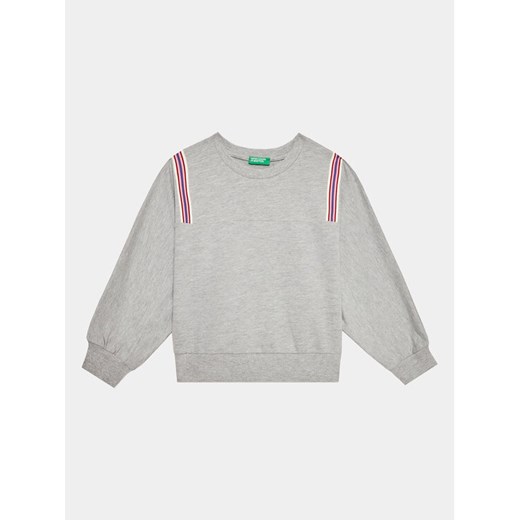 United Colors Of Benetton Bluza 36FPC10E7 Szary Loose Fit ze sklepu MODIVO w kategorii Bluzy dziewczęce - zdjęcie 182739404