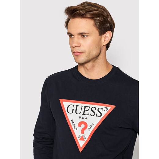 Guess Bluza M2YQ37 K6ZS1 Granatowy Slim Fit ze sklepu MODIVO w kategorii Bluzy męskie - zdjęcie 182739434