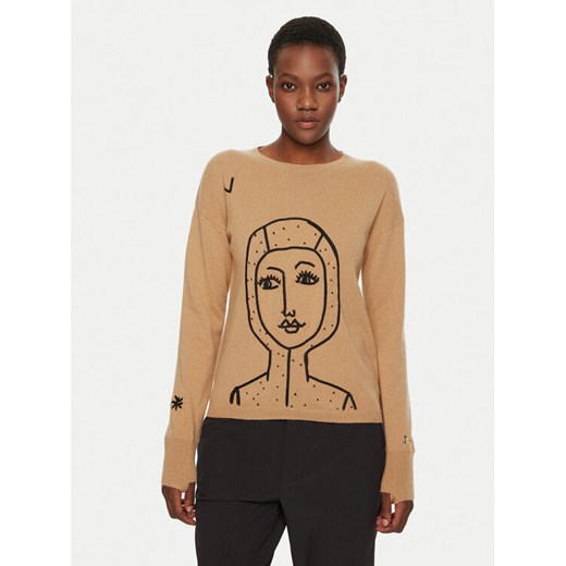 Rossignol Sweter Lina RLNWO09 Beżowy Regular Fit ze sklepu MODIVO w kategorii Swetry damskie - zdjęcie 182739570