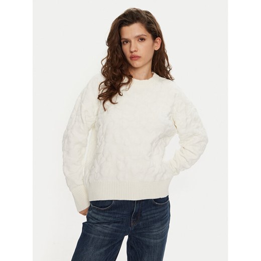 DKNY Sweter P4MSAQ51 Écru Regular Fit ze sklepu MODIVO w kategorii Swetry damskie - zdjęcie 182739632