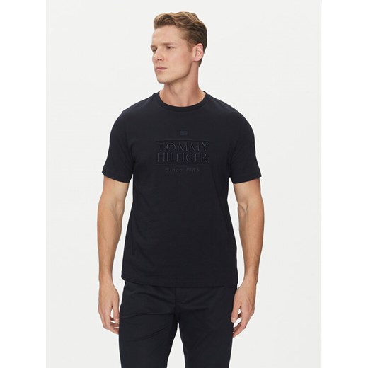Tommy Hilfiger T-Shirt Embroidery Logo MW0MW38620 Granatowy Regular Fit ze sklepu MODIVO w kategorii T-shirty męskie - zdjęcie 182739692
