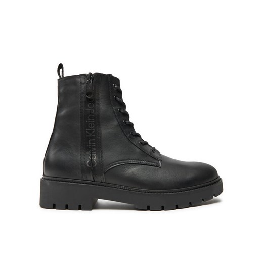 Calvin Klein Jeans Kozaki Combat Mid Laceup Boot W Zip YM0YM00262 Czarny ze sklepu MODIVO w kategorii Buty zimowe męskie - zdjęcie 182739800