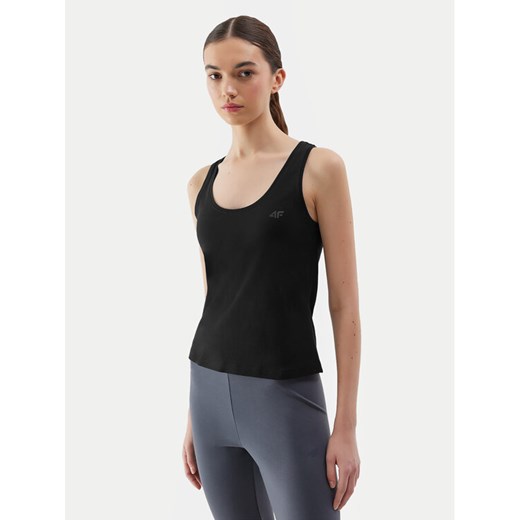 4F Top 4FWSS24TSLEF041 Czarny Slim Fit ze sklepu MODIVO w kategorii Bluzki damskie - zdjęcie 182739821