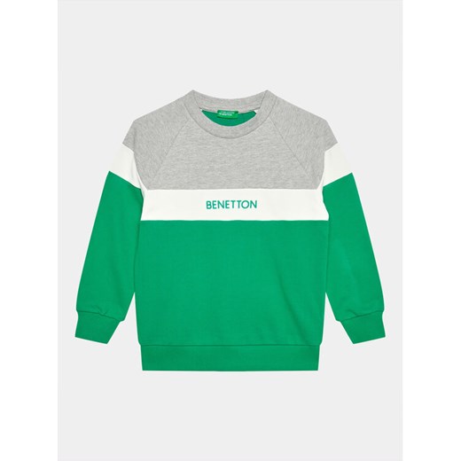 United Colors Of Benetton Bluza 3FPPC10DZ Zielony Regular Fit ze sklepu MODIVO w kategorii Bluzy chłopięce - zdjęcie 182739942