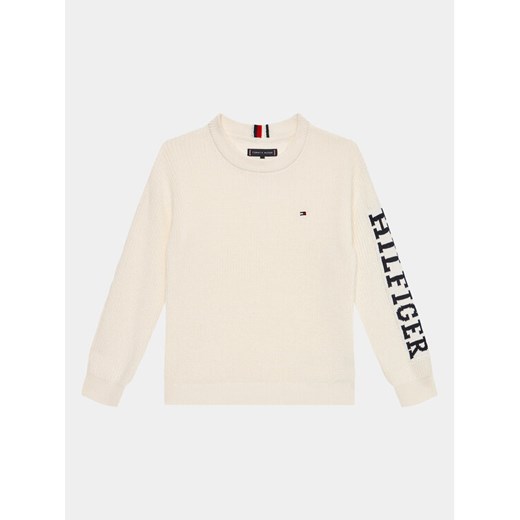 Tommy Hilfiger Sweter Monotype KB0KB08364 D Écru Regular Fit ze sklepu MODIVO w kategorii Swetry chłopięce - zdjęcie 182740100