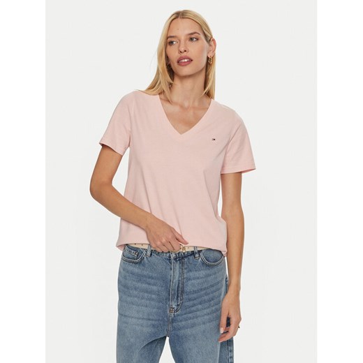 Tommy Hilfiger T-Shirt WW0WW44177 Różowy Regular Fit ze sklepu MODIVO w kategorii Bluzki damskie - zdjęcie 182740170