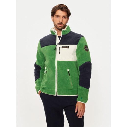 Napapijri Polar Yupik NP0A4GNT Zielony Regular Fit ze sklepu MODIVO w kategorii Bluzy męskie - zdjęcie 182740171