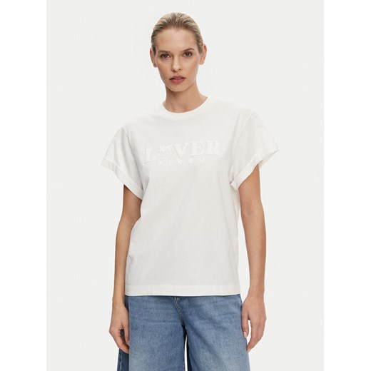 PINKO T-Shirt Torcetti 104605 A2D1 Biały Regular Fit ze sklepu MODIVO w kategorii Bluzki damskie - zdjęcie 182740230