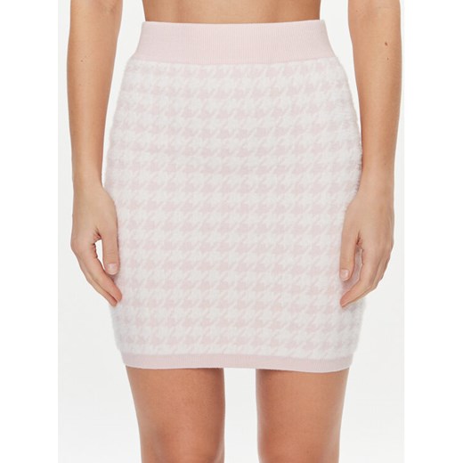 Guess Spódnica mini W4RD65 Z3DA0 Różowy Slim Fit ze sklepu MODIVO w kategorii Spódnice - zdjęcie 182740323