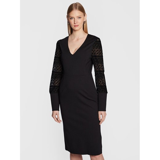 TWINSET Sukienka koktajlowa 222TT2180 Czarny Slim Fit ze sklepu MODIVO w kategorii Sukienki - zdjęcie 182740462
