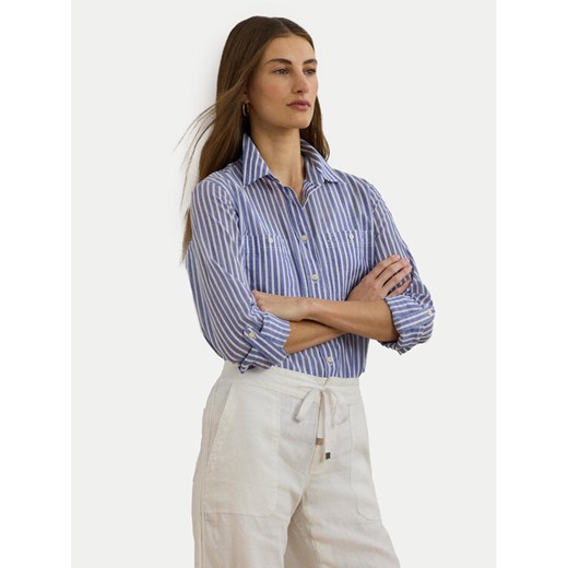 LAUREN RALPH LAUREN Koszula 200970150001 Niebieski Relaxed Fit ze sklepu MODIVO w kategorii Koszule damskie - zdjęcie 182740562