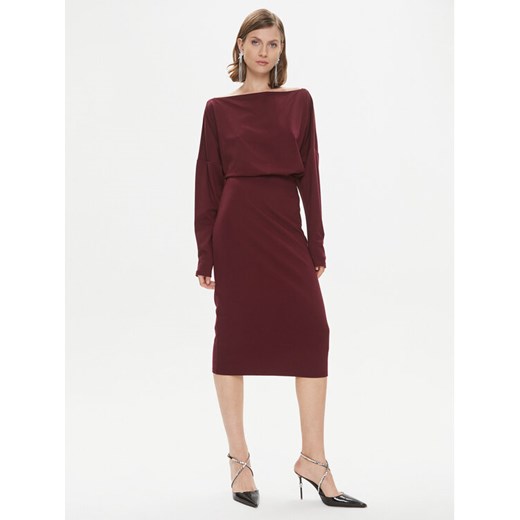 Pinko Sukienka codzienna Bolt 102291 A1CT Bordowy Regular Fit ze sklepu MODIVO w kategorii Sukienki - zdjęcie 182740572