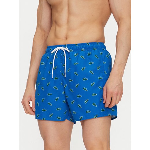 Lacoste Szorty kąpielowe MH7188 Niebieski Regular Fit ze sklepu MODIVO w kategorii Kąpielówki - zdjęcie 182740613