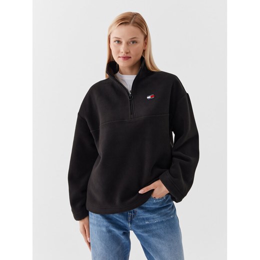 Tommy Jeans Bluza Badge DW0DW16271 Czarny Oversize ze sklepu MODIVO w kategorii Bluzy damskie - zdjęcie 182740721