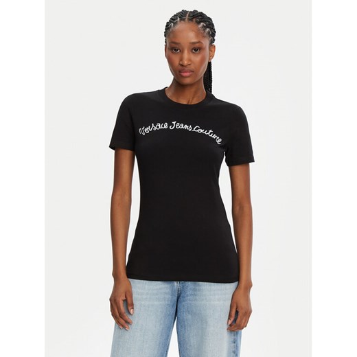 Versace Jeans Couture T-Shirt 78HAHC08 Czarny Slim Fit ze sklepu MODIVO w kategorii Bluzki damskie - zdjęcie 182740764
