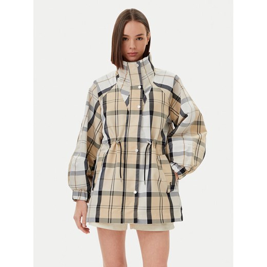 Barbour Kurtka przeciwdeszczowa Suri Checked LSP0224BE12 Beżowy Regular Fit ze sklepu MODIVO w kategorii Kurtki damskie - zdjęcie 182740823