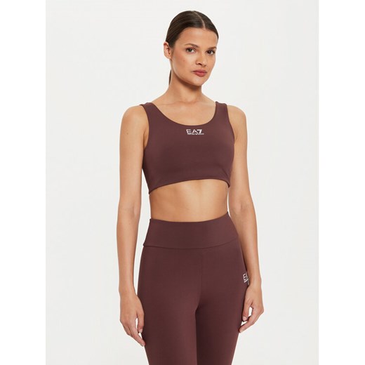 EA7 Emporio Armani Biustonosz sportowy 6DTH58 TJKLZ 1755 Brązowy ze sklepu MODIVO w kategorii Biustonosze - zdjęcie 182740871
