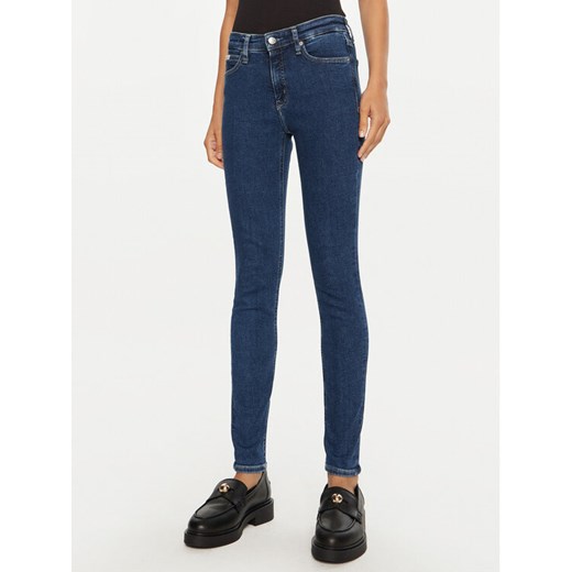 Calvin Klein Jeans Jeansy J20J224020 Granatowy Skinny Fit ze sklepu MODIVO w kategorii Jeansy damskie - zdjęcie 182740983