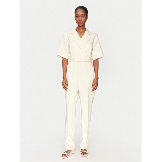Marella Kombinezon Banana 2513241011 Biały Slim Fit ze sklepu MODIVO w kategorii Kombinezony damskie - zdjęcie 182741004