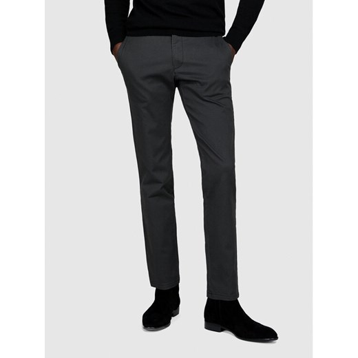 Sisley Spodnie materiałowe 4QUXSF02X Szary Slim Fit ze sklepu MODIVO w kategorii Spodnie męskie - zdjęcie 182741204