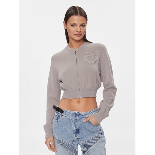 Pinko Kardigan Bambusa 102819 A115 Szary Regular Fit ze sklepu MODIVO w kategorii Swetry damskie - zdjęcie 182741211