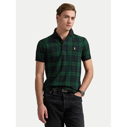 Polo Ralph Lauren Polo 710962013001 Zielony Custom Slim Fit ze sklepu MODIVO w kategorii T-shirty męskie - zdjęcie 182741262