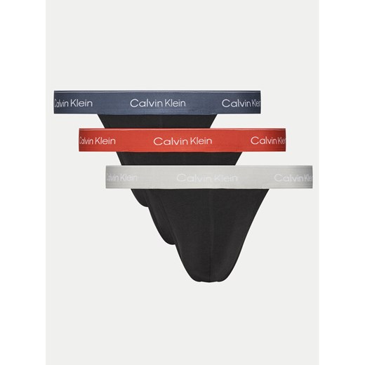 Calvin Klein Underwear Komplet 3 par stringów LV00NB4386 Czarny ze sklepu MODIVO w kategorii Majtki męskie - zdjęcie 182741331