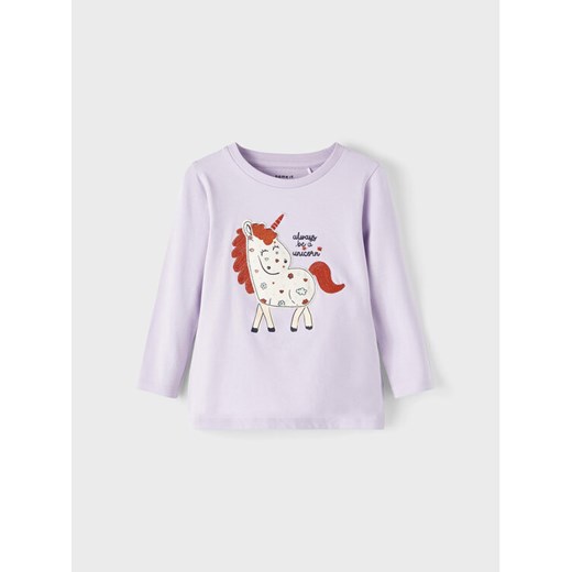 NAME IT Bluzka 13210313 Fioletowy Regular Fit ze sklepu MODIVO w kategorii Bluzki dziewczęce - zdjęcie 182741341
