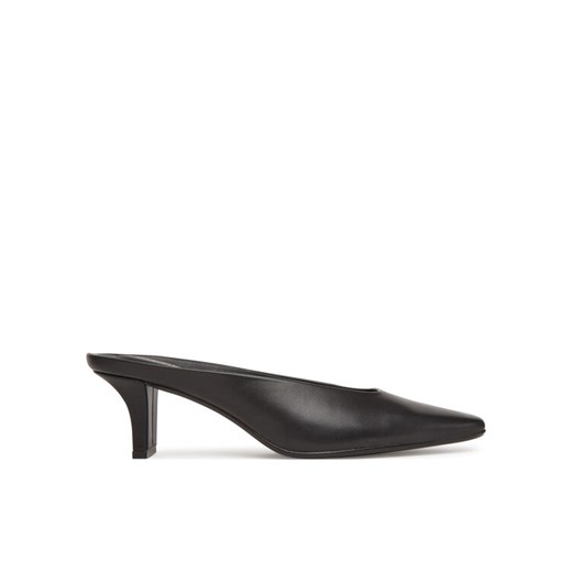 Calvin Klein Klapki Heel Mule Pump 50 - Lth HW0HW02332 Czarny ze sklepu MODIVO w kategorii Klapki damskie - zdjęcie 182741444