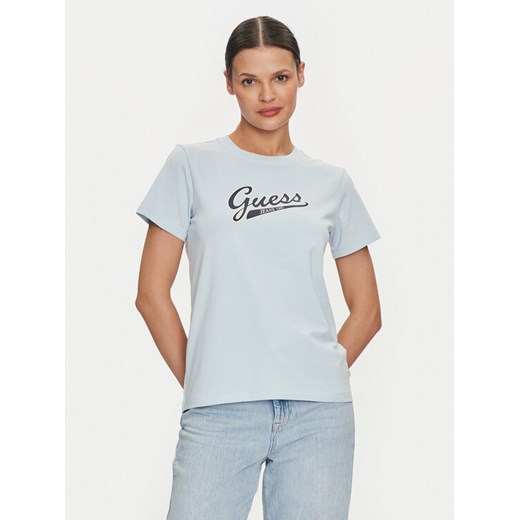 Guess Jeans T-Shirt 165657 Niebieski Classic Fit ze sklepu MODIVO w kategorii Bluzki damskie - zdjęcie 182741453