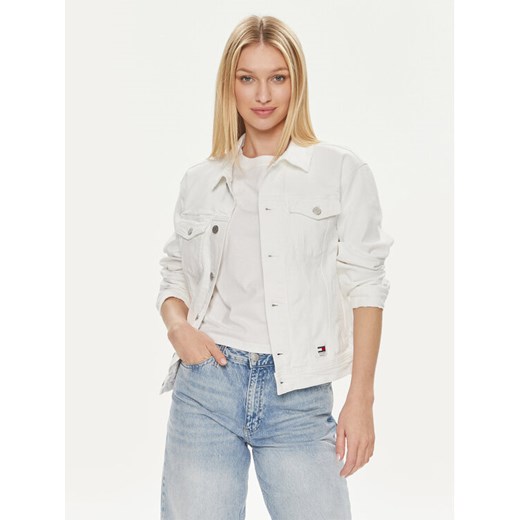Tommy Jeans Kurtka jeansowa DW0DW17658 Biały Regular Fit ze sklepu MODIVO w kategorii Kurtki damskie - zdjęcie 182741492