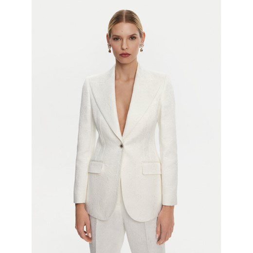 Dolce&Gabbana Marynarka F29UCT FJTBV Biały Regular Fit ze sklepu MODIVO w kategorii Marynarki damskie - zdjęcie 182741524