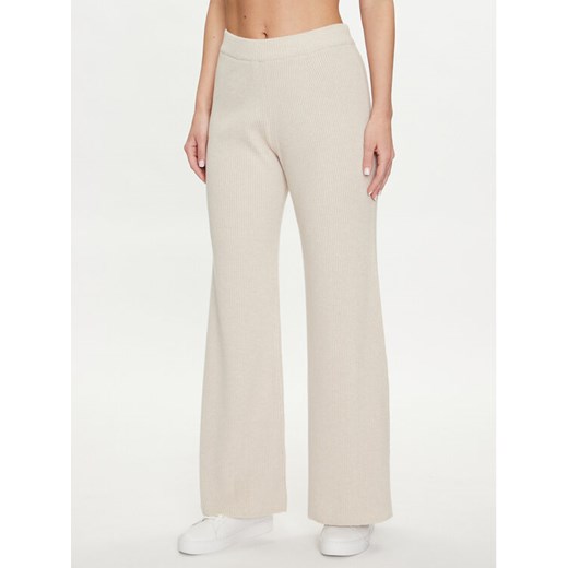 Pangaia Spodnie dzianinowe Recycled Cashmere Beżowy Regular Fit ze sklepu MODIVO w kategorii Spodnie damskie - zdjęcie 182741581