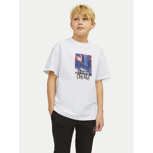 Jack&Jones Junior T-Shirt Bushwick Blur 12263146 Biały Relaxed Fit ze sklepu MODIVO w kategorii T-shirty chłopięce - zdjęcie 182741683