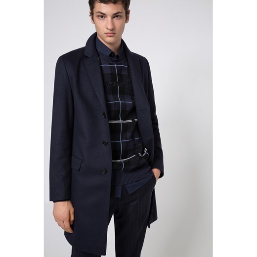 Hugo Płaszcz wełniany Migor2041 50438437 Granatowy Slim Fit ze sklepu MODIVO w kategorii Płaszcze męskie - zdjęcie 182741710