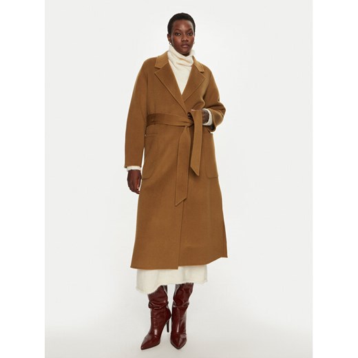 IVY OAK Płaszcz wełniany Celia IO111046 Brązowy Loose Fit ze sklepu MODIVO w kategorii Płaszcze damskie - zdjęcie 182741733