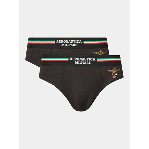 Aeronautica Militare Komplet 2 par slipów AM1USL001 Czarny ze sklepu MODIVO w kategorii Majtki męskie - zdjęcie 182741770
