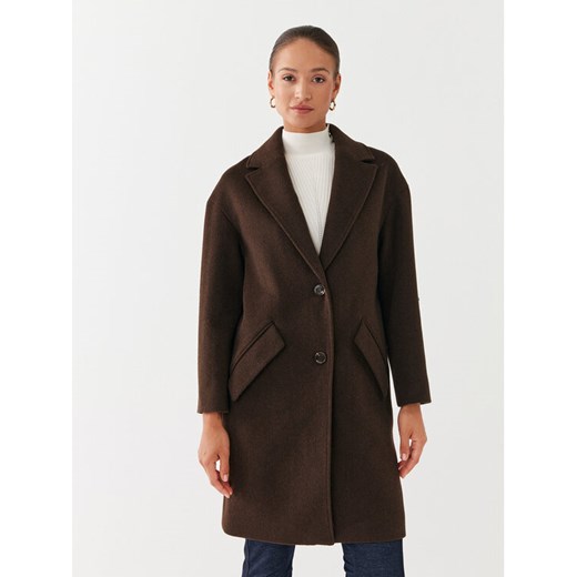 Guess Płaszcz wełniany Elly W2BL0H WEWU0 Brązowy Relaxed Fit ze sklepu MODIVO w kategorii Płaszcze damskie - zdjęcie 182741790