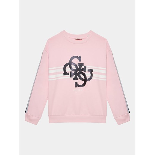 Guess Bluza J3YQ04 KA6R3 Różowy Regular Fit ze sklepu MODIVO w kategorii Bluzy dziewczęce - zdjęcie 182742011