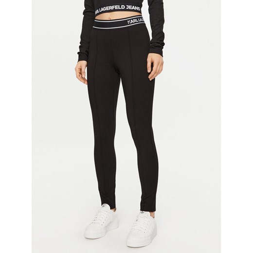 KARL LAGERFELD Legginsy A1W10068 Czarny Slim Fit ze sklepu MODIVO w kategorii Spodnie damskie - zdjęcie 182742024