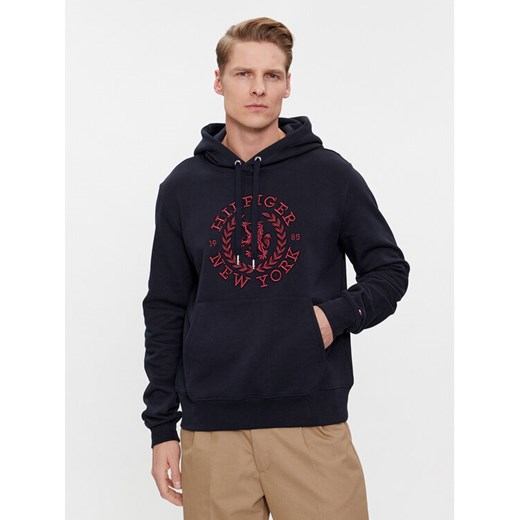 Tommy Hilfiger Bluza Big Icon MW0MW33650 Granatowy Regular Fit ze sklepu MODIVO w kategorii Bluzy męskie - zdjęcie 182742144