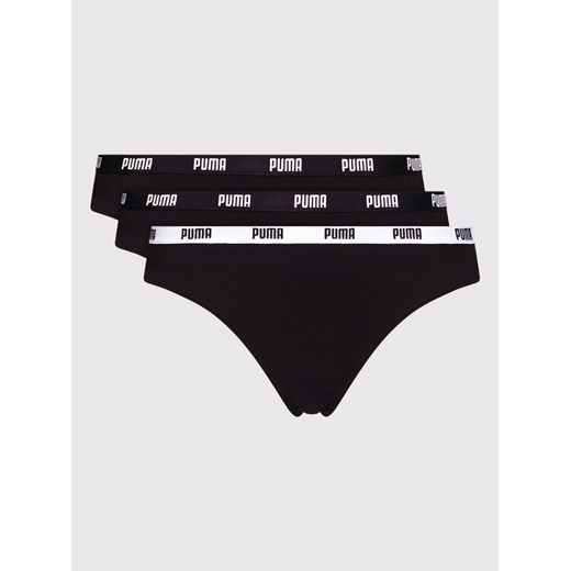 Puma Komplet 3 par stringów 907590 Czarny ze sklepu MODIVO w kategorii Majtki damskie - zdjęcie 182742430