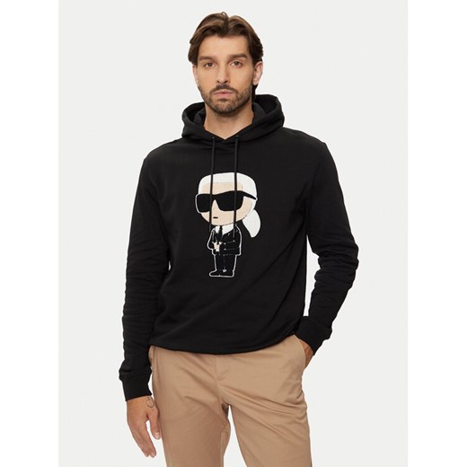 KARL LAGERFELD Bluza 705075 544950 Czarny Regular Fit ze sklepu MODIVO w kategorii Bluzy męskie - zdjęcie 182742513