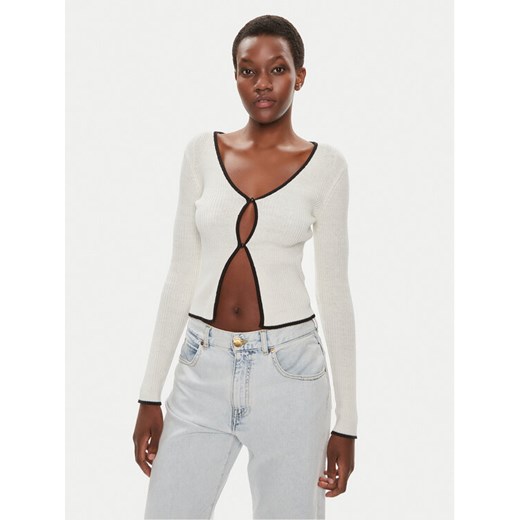 Brave Soul Kardigan LKC-273SASHAD Biały Slim Fit ze sklepu MODIVO w kategorii Swetry damskie - zdjęcie 182742551