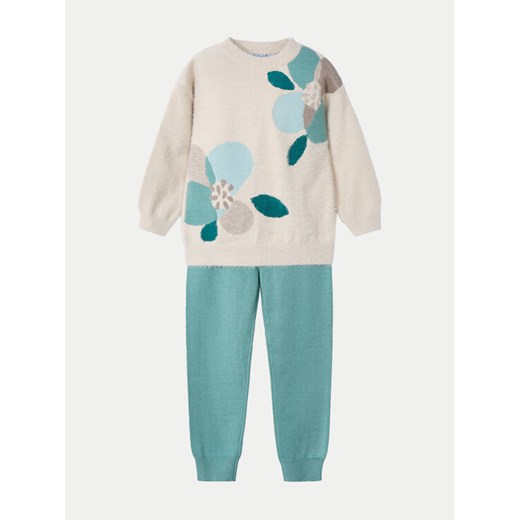 Mayoral Komplet sweter i spodnie materiałowe 4553 Zielony Regular Fit ze sklepu MODIVO w kategorii Komplety dziewczęce - zdjęcie 182742560