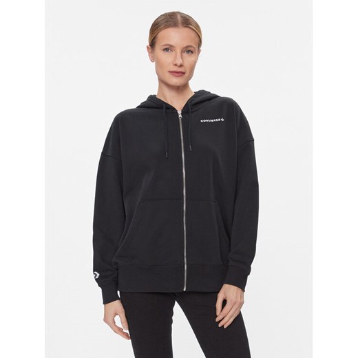 Converse Bluza Os Wordmark Fz Hoodie 10024532-A08 Czarny Regular Fit ze sklepu MODIVO w kategorii Bluzy damskie - zdjęcie 182742583