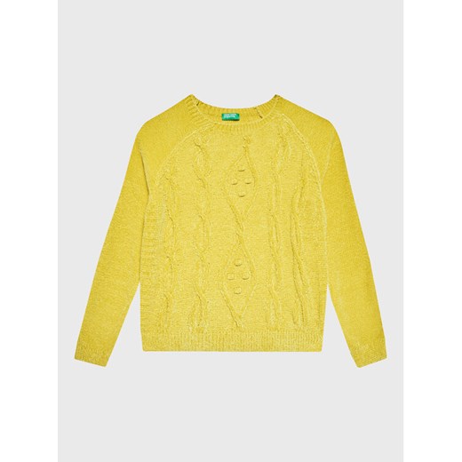 United Colors Of Benetton Sweter 1027C101P Żółty Regular Fit ze sklepu MODIVO w kategorii T-shirty chłopięce - zdjęcie 182742602
