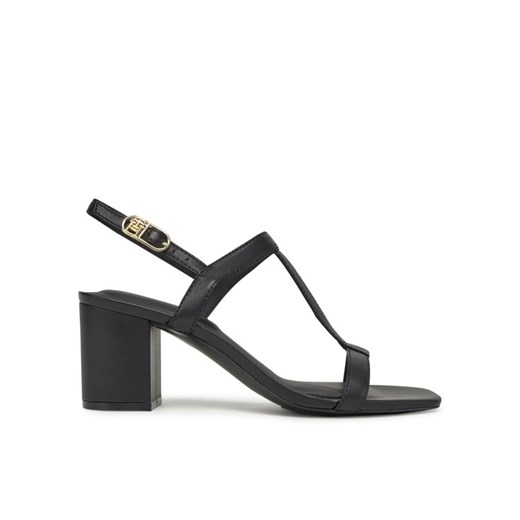 Tommy Hilfiger Sandały Leather Block Heel Sandal FW0FW08532 Czarny ze sklepu MODIVO w kategorii Sandały damskie - zdjęcie 182742723