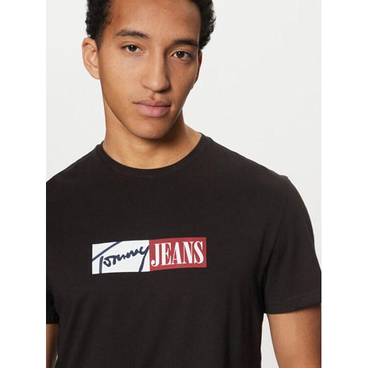 Tommy Jeans T-Shirt Entry DM0DM20365 Czarny Slim Fit ze sklepu MODIVO w kategorii T-shirty męskie - zdjęcie 182742834